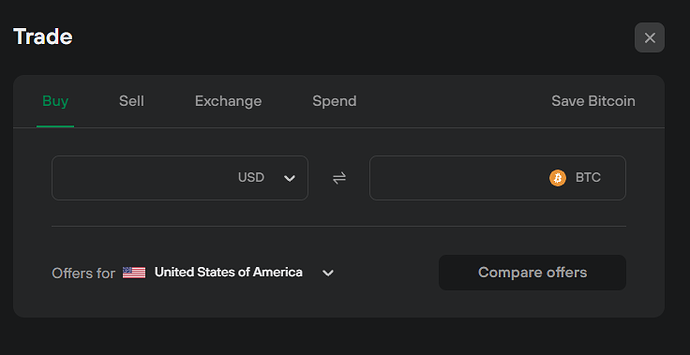 Sell BTC